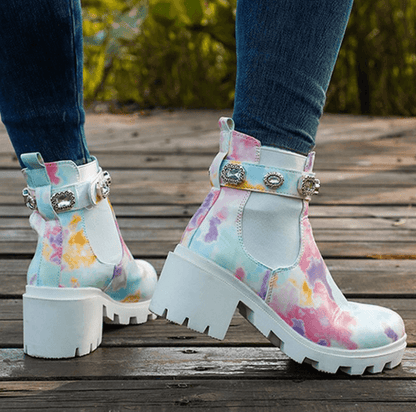 Tie Dye Ankle Boots