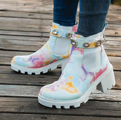 Tie Dye Ankle Boots