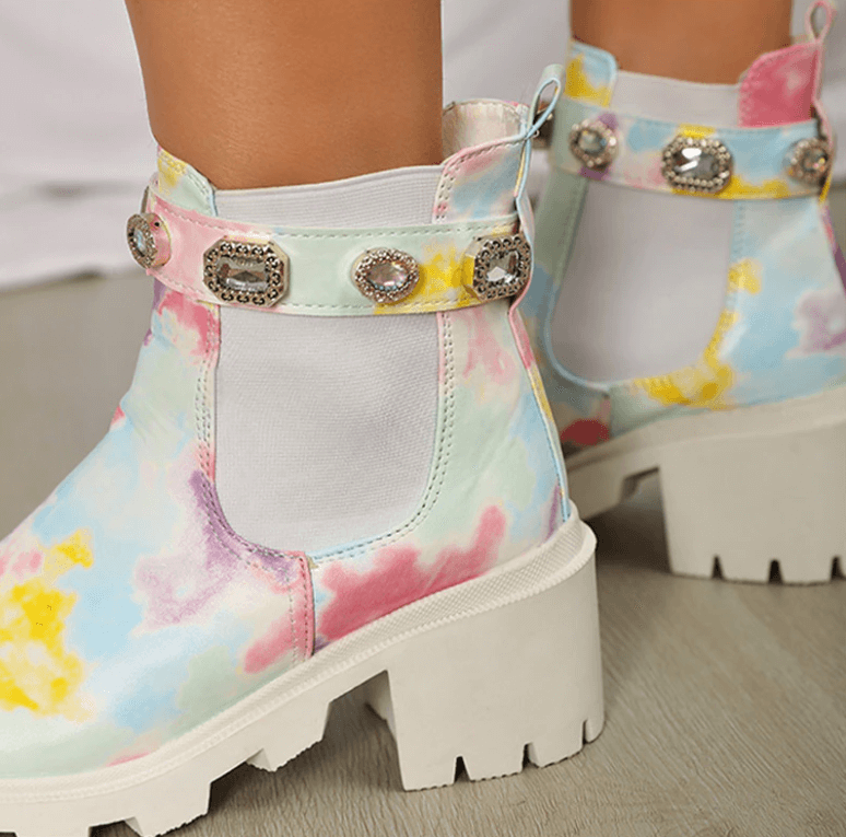 Tie Dye Ankle Boots