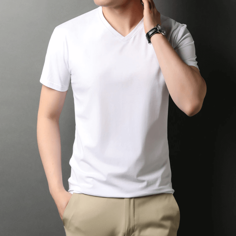 Men's Slim Fit V-neck T-shirt 