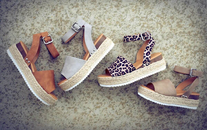 Open Toe Ankle Strap Wedges